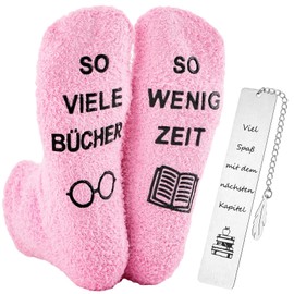 Geyoga Gifts for Bookworms Funny Books Socks with Saying Bookfreaks Metal Bookmark Book Gifts for Bookworms Women Men Teacher Book Lovers Christmas Birthday (Pink)