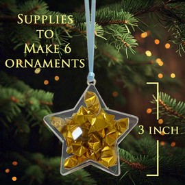 Lucky Star Kids Origami Kit. Fillable Star-Shaped Ornaments + 200 Gold Foil Origami Paper Strips. Kids Activities: Make Origami Star with Craft Paper and Make Hanging Ornaments.
