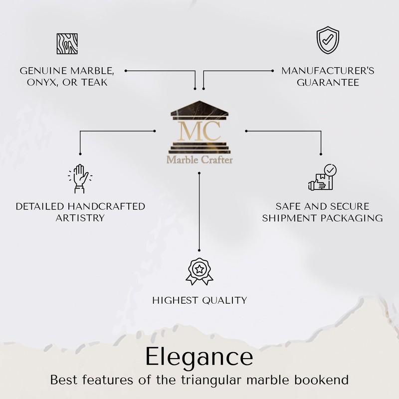 Modern Wedge Marble Bookends (Light Green Onyx)