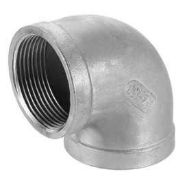 sourcing map 304 Stainless Steel 90 Degree Elbow Fittings G1-1/2 Female to Female Threaded Adapter Pipe Fitting for Connecting Water Pipe Air Hose PVC Tube Cast Coupling