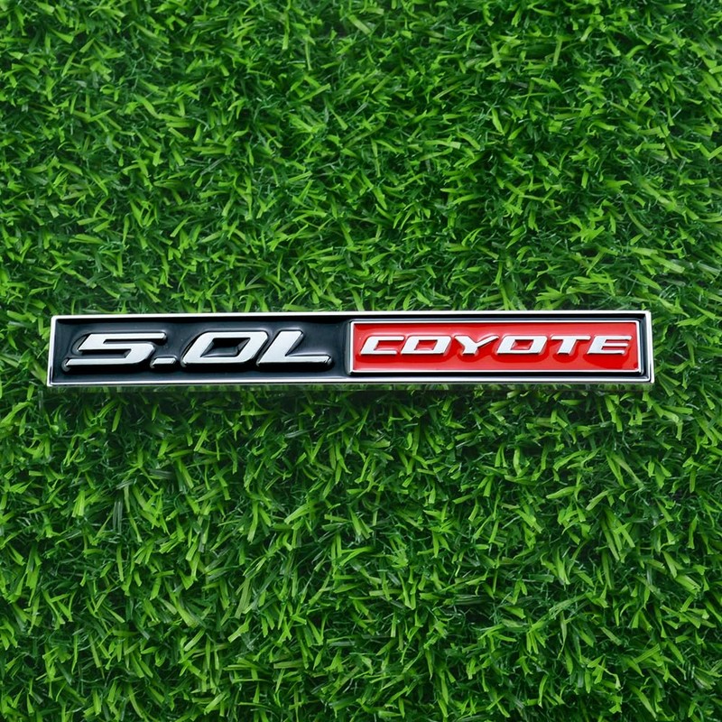 2 Pcs 5.0L Coyote Emblems 3D Badge V8 Decal Engine