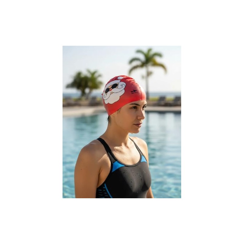 escualo Gorra para Natacion Unisex Adulto y Niño Modelo Santa