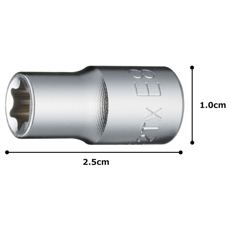 Tone 2TX-E08 E-Type Torx Socket, 0.25 inch (6.35 mm) Drive