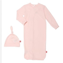 Magnetic Me Modal Newborn Sleeper Gown & Hat Set | Silky Soft Modal Fabric Sleep Sack | Pink Dogwood | 0-3 Months