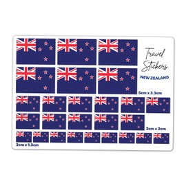 A5 Sticker Sheet New Zealand Flag Vinyl Stickers - Flags Travel Holiday World Geography School Labels Scrapbooking 5cm | 3cm | 2cm #81451