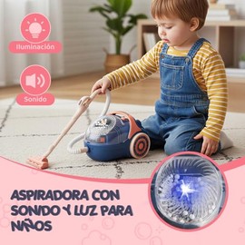 23pcs Juego de Limpieza para niños de Housekeeping El Regalo para Niños Niñas pequeños Incluye Aspiradora, Escoba, fregona, Plumero, recogedor, cepill
