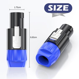 Jumwa 4 Pack Speakon Connector with Screwdriver Audio Speaker Adapter Plug Twist Lock Compatible with Speakon NL4FC, NL4FX, NLT4X, NL2FC, Type3