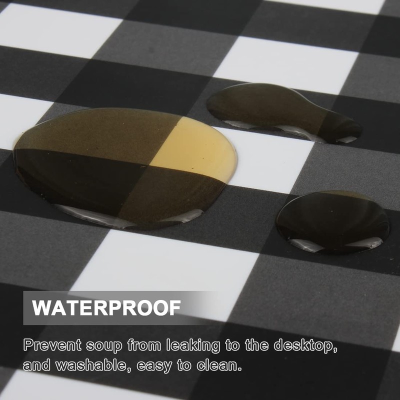 Jsenvpon PP Buffalo Plastic Check Plaid Placemats Wipeable Easy Clean
