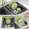 Expandable Stainless Steel Dish Drying Rack Over The Sink For