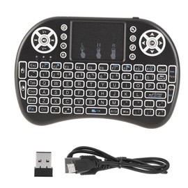 Mini RGB Seven Colors Backlight Flymouse 2.4G Small Wireless Keyboard with Touchpad