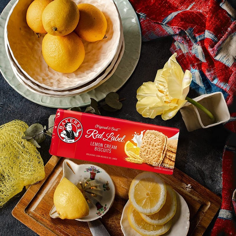 Bakers Red Label Lemon Creams Biscuits (200g) - Pack of