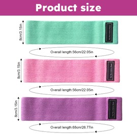 Exercise Bands Resistance,Resistance Bands for Legs and Butt, Fabric Exercise Loop Bands Yoga, Pilates, Rehab, Fitness and Home Workout, Strength Bands for Booty