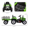 Aosom 12V Ride on Tractor with Trailer, 25W Dual Motors,