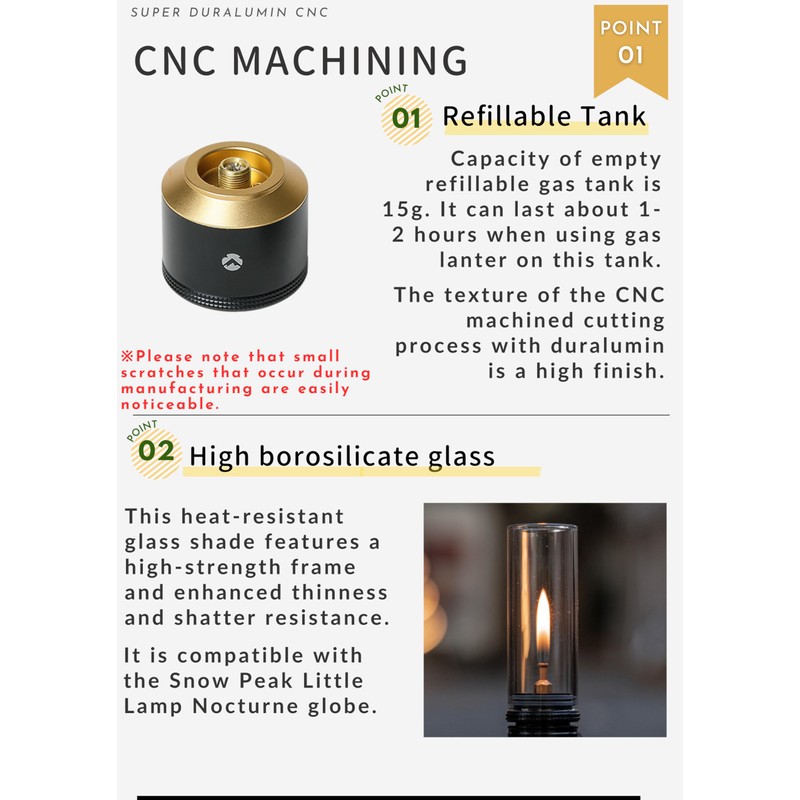 CAMPINGMOON Camping Gas Lantern Gas Candle with Empty Tank Black