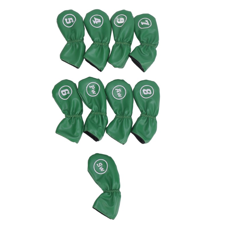 9pcs Golf Club Cover PU Leather Stylish Portable Golf Head