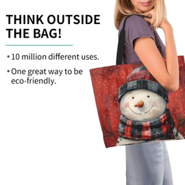 Feeuoai Christmas Tote Bags women Large shopping Bag Christmas snowman Handbags Travel Bags