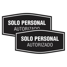 Signs ByLITA Fancy Solo Personal Autorizado Sign (Black) - Small (2 Pack)