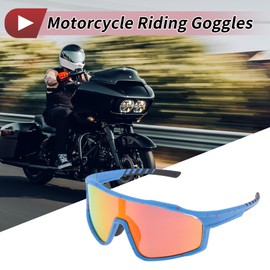 X AUTOHAUX 1Set Motorcycle Riding Goggles Anti-glare Tri-Acetyl Cellulos PC Outdoor Sports Sunglasses for Motocross Dirt Bike ATV Red Lens Blue Purple Red Frame