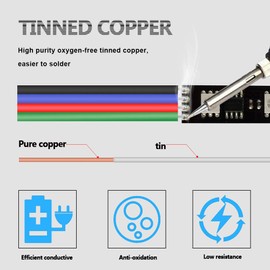 LEADTOPS 100ft(30m) 22AWG 4pin LED RGB Extension Cable Electrical Wire 22 Gauge 4 Conductor Wire Line Cord for RGB LED Strip 5050 3528