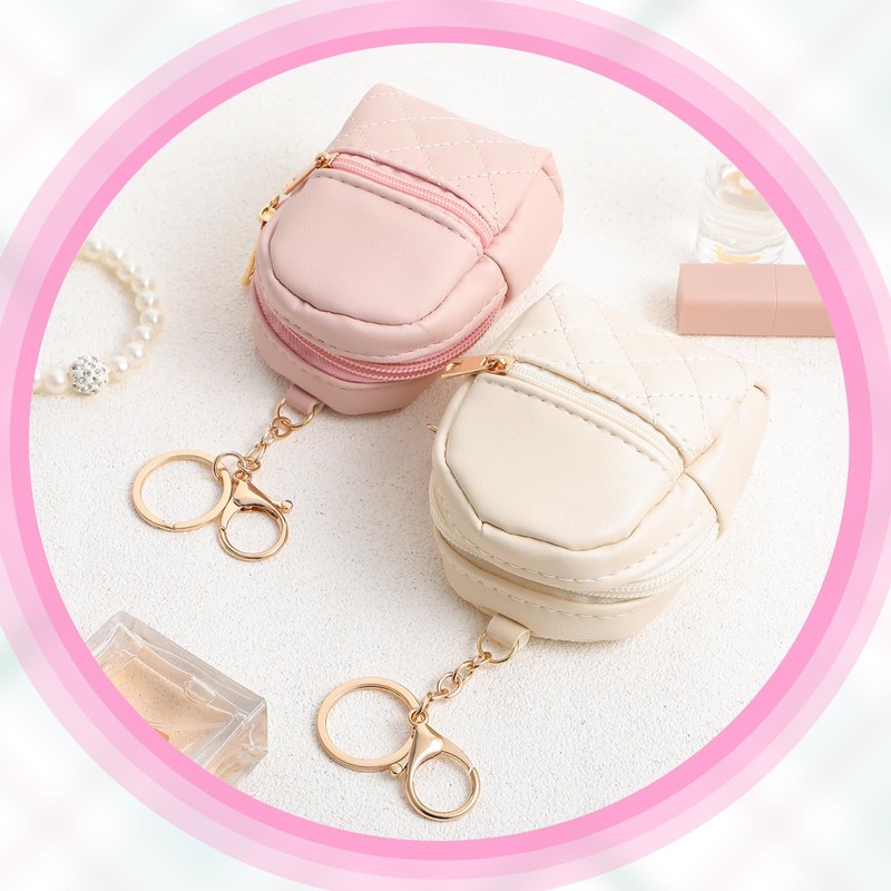 2pcs Mini Backpack Cute Cosmetic Bag for Women PU Leather
