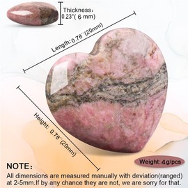 8Pcs Natural Mix Heart Love Stones, Puff Healing Palm Crystal with Velvet Bag for Chakra Reiki Home Decor, Anxiety Relieve Meditation Stone Spiritual Gemstone for Women Mothers Valentines Love Gift