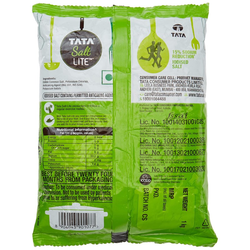 Tata Salt Lite - Low Sodium, 1kg Pouch