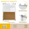 Combination Writeboard 24"x 18" Magnetic Whiteboard & Cork Board Aluminium