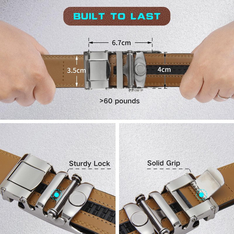 Nelbons Men's Belt Ratchet Automatic Belt for Men 35 mm