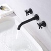 sumerain Matte Black Bathroom Faucet,Wall Mount Black Bathroom Faucets and