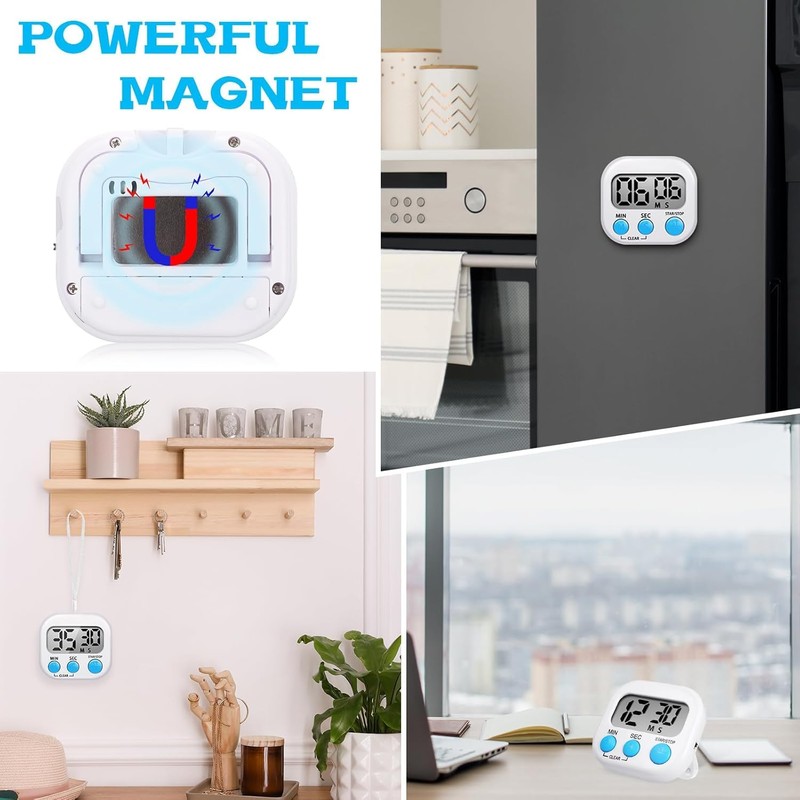 2 Pack Digital Timer - Kitchen Timer Clock with Magnetic