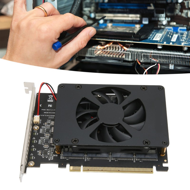 M.2 PCIE Adapter PCIe 4.0 X16 to 4 Port M.2