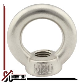 Ring nut (cast and polished) – M20 – (1 piece) – similar to DIN 582 – made of stainless steel A2 (V2A) – eyelet nut SC582 | SC-Normteile®
