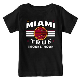Xtreme Apparrel Miami Basketball Retro Team Kid's Fan T-Shirt (Black Shirt, 4T)