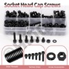 Hilitchi 330Pcs 6Sizes M4 Black Nylon Hex Bolts Nylon Hexagon