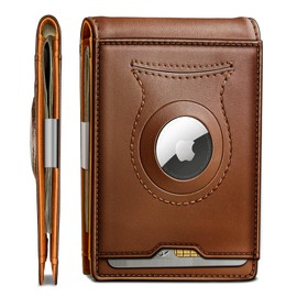 BULLIANT Men Wallet,Slim Leather Wallet RFID Blocken for Gift Men Standard & Airtag Use 11Cards