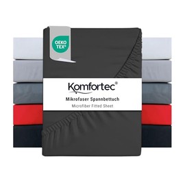 Komfortec Brushed Microfibre Fitted Sheet 160 x 200 cm Anthracite