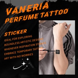 VANERIA Perfume Temporary Tattoos, Fake Tattoos Adhesive Tattoos Small Patterns Cool Motif for Men Women (Orange Spring)