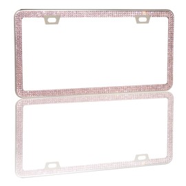CRUZCO Moonstone Pink Rhinestone License Plate Frame