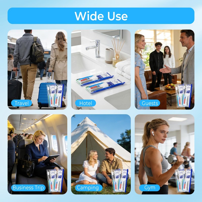 Personal Hygiene Kit Bulk Pack of 100,Blue 13-IN-1 Travel Size