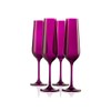Godinger Champagne Glasses, Stemmed Champagne Flutes, Champagne Glass Set, Amethyst,