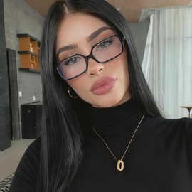 Retro Rectangle Glasses for Women Small Square Blue Light Blocking Glasses Reduce Eye Strain