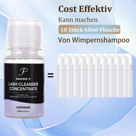 Wimpern Shampoo für Wimpernverlängerungen, empfindliches und nicht reizendes Wimpernverlängerungs-Reinigungskonzentrat (Lavendel)