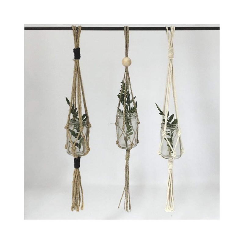 East of India Small Macrame Pot Holdenatural Cotton