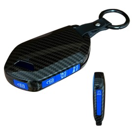 WKEDQAF Car ABS Plastic Key Fob Cover Silicone Button Key Shell Fit for Kia Key Protective Cover Fit for 2023 2024 2025 Kia Telluride Sorento (Blue)