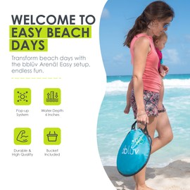 bblüv Arenä Pop-Up Beach Pool for Infants - Easy Clean - Waterproof Material- Instant Setup - Compact Foldable Bucket - Safe Cooling Space - Anchors for Stability - Ultimate Summer Fun for Your Baby