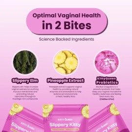 Feminine Probiotic & Moisture Gummies with Slippery Elm – Pineapple Flavor – 60 Count – Supports Vaginal Health & Hydration
