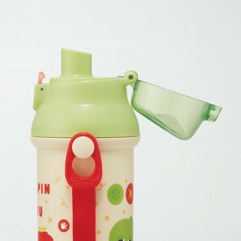Skater (スケーター) Children's Bottle, Direct Drink, 480ml, Plastic, One-Touch, Dishwasher