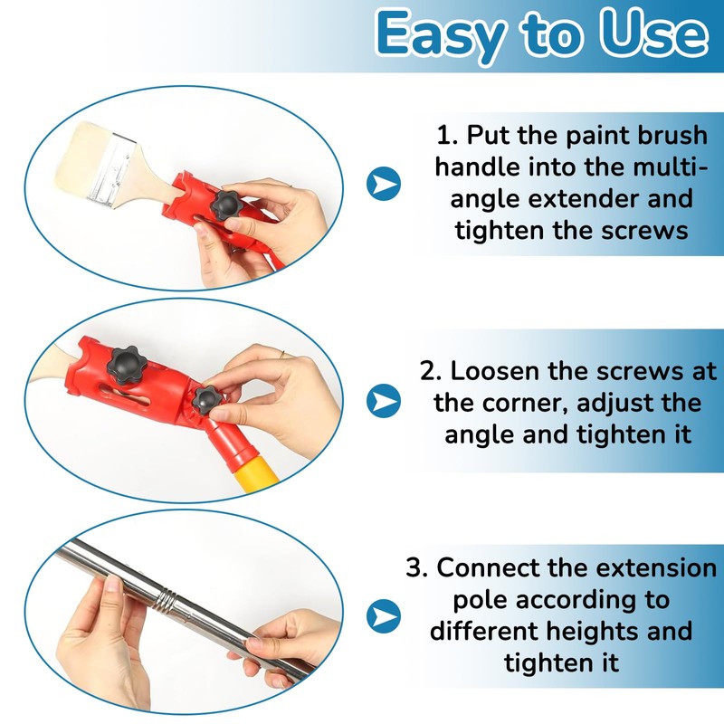 Multi-Angle Paint Brush Extender Extension Pole, 1.1m Roller Extension Pole