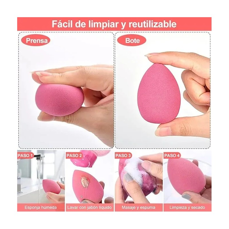 16kit Esponjas Blender Maquillaje Beauty Base Cara Versátil
