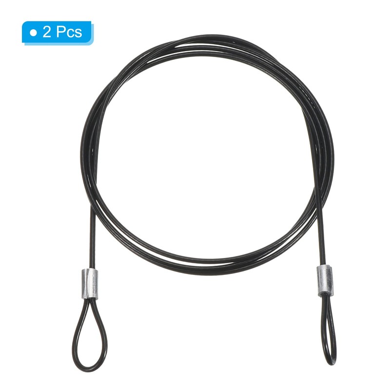 PATIKIL 2PCS 1M Safety Cable Lock Stainless Steel 2mm Diameter